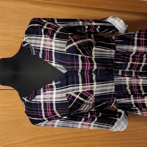Torrid plaid challis shirt dress - Picture 3 of 9